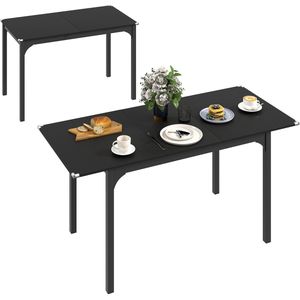 HOMCOM-Opklapbare eettafel-spaanplaat-120x60x76,5cm-grijs