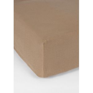 Ambianzz Bedding - Jersey Hoeslaken Matras - 150 gr/m2 - 100% Katoen (stretch) - 90/100x200/220 + 35 cm - Bruin