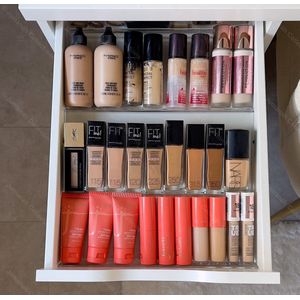 Jumanah® Collections ""Sorted"" Medium Foundation Tray- Make  up organizer - ladeverdeler - lade organizer - Transparant - Acryl - Kunststof - Ikea Alex 9 ladeblok