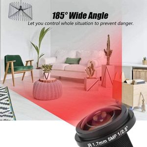 Groothoek Panoramische Lens 5MP HD Fisheye Beveiligingscamera - 1.7mm Focale Lengte 185° CCTV Lens