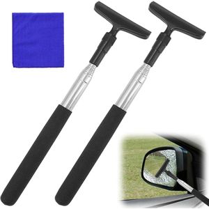 Intrekbare Auto Achteruitkijkspiegelwisser - Mini Raamtrekker voor Spiegels (Uittrekbaar tot 102 cm)