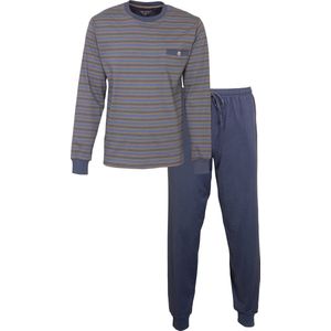 Paul Hopkins Heren Pyjama - Gestreept - Ronde Hals - Blauw - Maat L