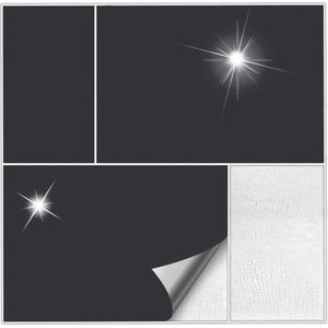 Tegelstickers zwart glanzend - 15 x 20 cm - 50 stuks - Plaktegels voor Wand- en Vloertegels