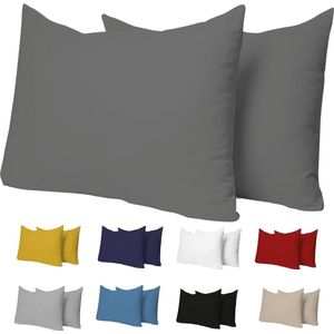 Kussensloop 30x50 cm Anthraciet 100% Katoenen Trui 150 gsm - Resistent en Hypoallergeen kussensloop 30x50
