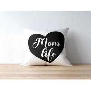 Sierkussen - Moederdag Kussen Met Tekst: Mom Lifes-sVoor Mamas-sMoederdag Cadeau