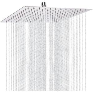 Grote vierkante regendouche 30 cm - hogedruk douchekop van roestvrij staal 304 - comfortabel douchen bij lage waterdruk - muur of plafond installatie - chroom