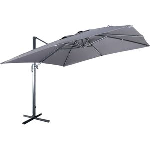 sweeek - 3x3m led parasol op zonne-energie, luce, topmodel met geïntegreerd licht en hoes