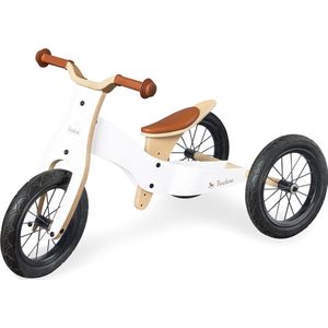 Pinolino Houten Loopfiets Balance driewieler 'Oskar' - Wit/naturel - Leuk Sinterklaas en Kerstcadeau