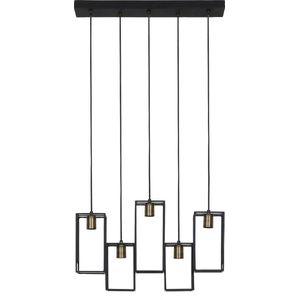 Light & Living Hanglamp Marley - Zwart - 60x15x57cm - 5L - Luxe - Hanglampen Eetkamer, Slaapkamer, Woonkamer