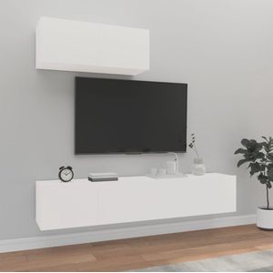 vidaXL Klassieke tv-meubelset - 80 x 30 x 30 cm - wit - Kast