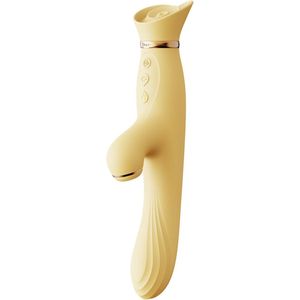 Zalo Rabbit Vibrator met Textuur lemon yellow