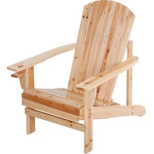 Outsunny Adirondack tuinstoel ligbank voor buiten tuinmeubel balkonstoel massief hout 84B-285