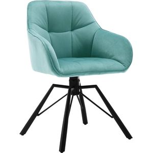 Rootz draaibare eetkamerstoel - roterende stoel - fluwelen stoel - ergonomisch ontwerp - eenvoudige montage - duurzaam - 58,5 cm x 82,5 cm x 54,5 cm