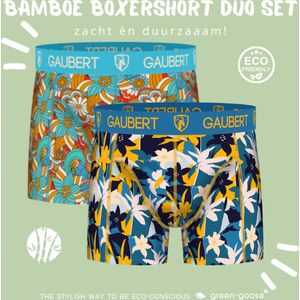 Bamboe Boxershorts Heren | Maat XXL | Gaubert | Trendy Felle Kleuren | 2 Stuks | Herfst