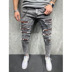 Grijs Jeans Mannen Fit Skinny Slim Jeans Mannen Stretch Broek Heren Denim Jeans 2Y PROMUIM |Manen spijkerbroek | Heren jeans - Skinny Fit Jeans voor mannen - Skinny Fit Jeans Jeans voor heren Regular fit Denim W 30