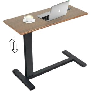 N.lux - In hoogte verstelbare laptoptafel / Bureau op wieltjes / Bedtafel / Hout