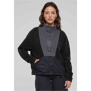 Urban Classics - Polarfleece Trainings jacket - S - Zwart/Grijs