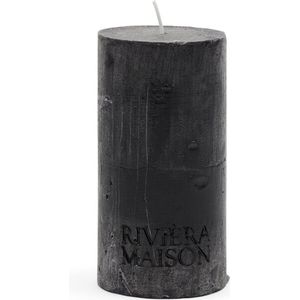 Riviera Maison Stompkaars Zwart - Pillar Candle Rustic - Zwart - 7x13 cm