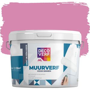 Decoverf muurverf mat warmroze, 4L