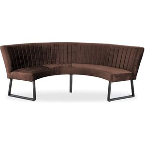 Eetkamerbank - Hengelo - geschikt voor ronde tafel 150 cm - stof Element donkerbruin 25