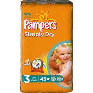 Pampers Baby Luiers - Simply Dry Maat 3 - 45stuks