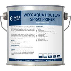 Wixx Aqua Houtlak Spray Primer - 2.5L - RAL 9010 | Zuiver Wit