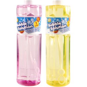 2x Bellenblaas vloeistof - 1 Liter per fles - +5 Jaar - Navulverpakking - Bellen blazen