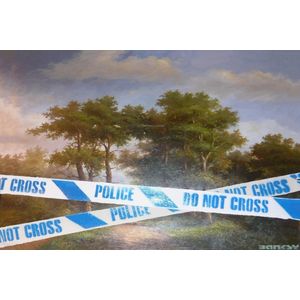 BANKSY Police Do Not Cross Canvas Print