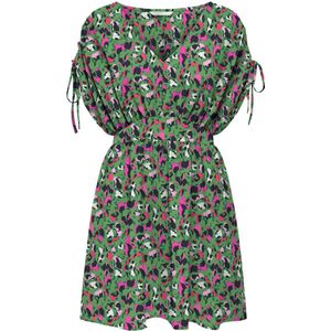 Only Jurk Onlnova Life S/s Siri Dress Aop Ptm 15299478 Kelly Green/424 Dames Maat - XL