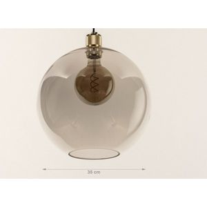 Lumidora Hanglamp 74547 - MARIEKE - E27 - Grijs - Goud - Bruin - Messing - Glas - ⌀ 35 cm