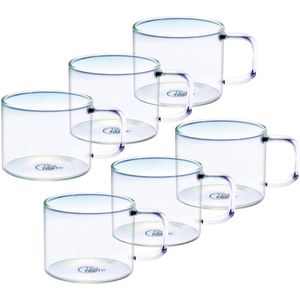 Tea Create Cup Set van 2 theekopjes van glas, theeglas met handvat, set van 2 stuks, set van 2 stuks