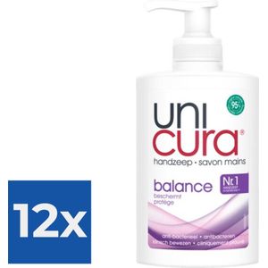 Unicura Vloeibare Handzeep Anti Bacterieel Balans 250ml - Voordeelverpakking 12 stuks