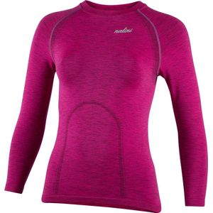 Nalini - Dames - Ondershirt Fietsen - Lange Mouwen - Thermo - Onderkleding Wielrennen - Roze - LADY MELANGE LS - L/XL