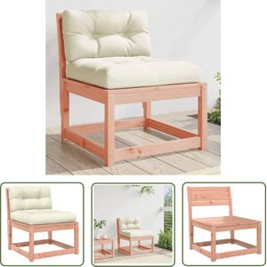 The Living Store Tuinbank Douglas met CrÃ¨mewitte Kussens - Modulair Ontwerp - Comfortabel Zitten Tuinbank - Loungebank - Buitentijdbank - Houtbank - Douglashout - Tuinset - Terrasmeubel - Garden Furniture