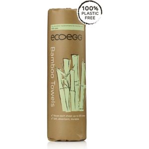 EcoEgg Bamboe Schoonmaakdoekjes op rol – Poetsdoek – Herbuikbare keukenrol - 100% Bio-Bamboe – Wasmachine veilig – 20 Vellen
