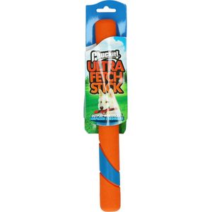 Chuckit! Ultra Fetch Stick - Hondenspeelgoed - Apporteerspeelgoed - Zacht voor het gebit - Duurzaam - 28 x Ø3 cm - Oranje/Blauw