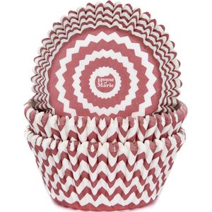 House of Marie Cupcake Vormpjes - Baking Cups - Chevron Rood - pk/50