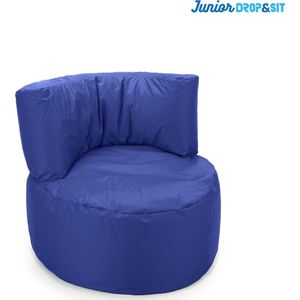 Drop & Sit Zitzak Stoel Junior - Zitzak Kind Blauw - 70 x 50 cm - Nylon - Kinderstoel met Vulling voor Binnen