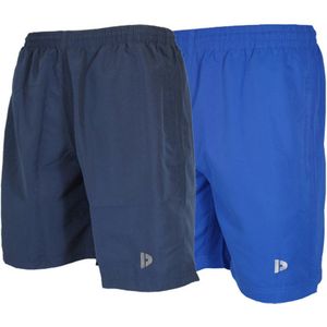 2-Pack Donnay Micro Fibre short - Sportbroek - Heren - Navy/Royal Blue - maat XL