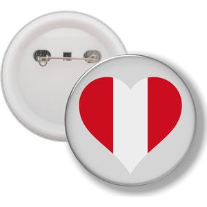 Button Met Speld - Hart Vlag Peru