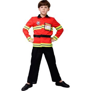 Brandweer kostuum kind - Brandweerpak kind - Carnavalskleding - Carnaval kostuum - Jongen - 4 tot 6 jaar