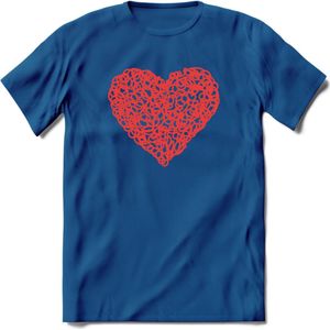 Valentijn Hart T-Shirt | Grappig Valentijnsdag Cadeautje voor Hem en Haar | Dames - Heren - Unisex | Kleding Cadeau | - Donker Blauw - S