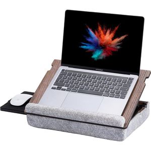 Ergonomische laptoplade - in hoogte verstelbaar - walnoot