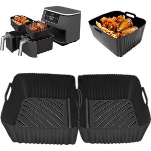 Siliconen vorm voor heteluchtfriteuse accessoires - luchtbraden siliconen liner - Ninja Foodi Flexdrawer AF500EU AF500UKCP 10.4 L Air Fryer accessoires - 2 x 52 l Dual Air Fryer - gemakkelijk schoon te maken