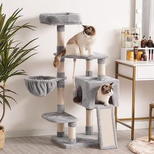 Kattenboom / krabpaal - kattenmeubel \ cat play tower, Activity Center, stable and stable, cat tree with hammock and beautiful cat house,