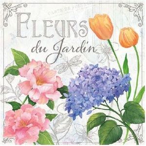 1 Pakje papieren lunch servetten - Fleurs De Jardin - Ambiente - Bloemen - Tulpen