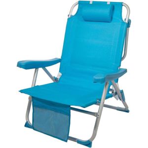Strandstoel Opvouwbaar - Campingstoel - Vouwstoel - Inklapbaar - Licht Blauw
