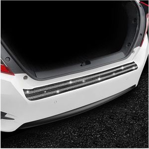 Bling Rubberen Krasbestendige Kofferdrempelbeschermer Crystal Diamond Auto-Achterbumperbeschermer - Damesauto Achterbumperbeschermersticker Zwart - HTML Content Toevoegen .