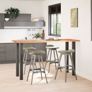 vidaXL Bartafel - Bartafels - Bartoptafel - Pubtafel - Bartafel rechthoekig 200x80x112 cm massief eikenhout lichtbruin