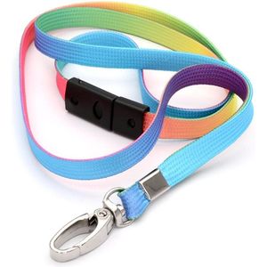 CKB LTD - Keycord - Lanyard - Sleutelhanger - Keycords voor oa Sleutels - met Veiligheidssluiting en metalen haak - Multi kleur - 10 stuks